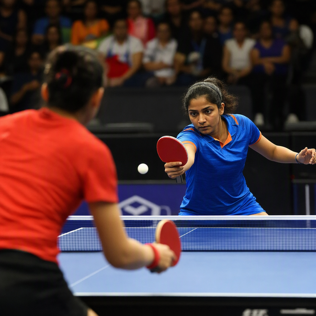 Commonwealth Table Tennis Championships and Ankur Bhattacharjee in Table Tennis action