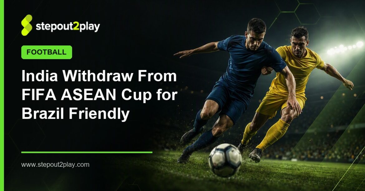 India Football Team and Brazil Football Team in Football action
