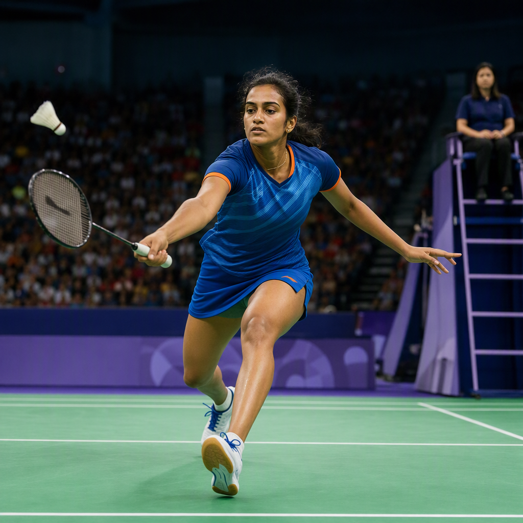 BWF World Championships and PV Sindhu in Badminton action