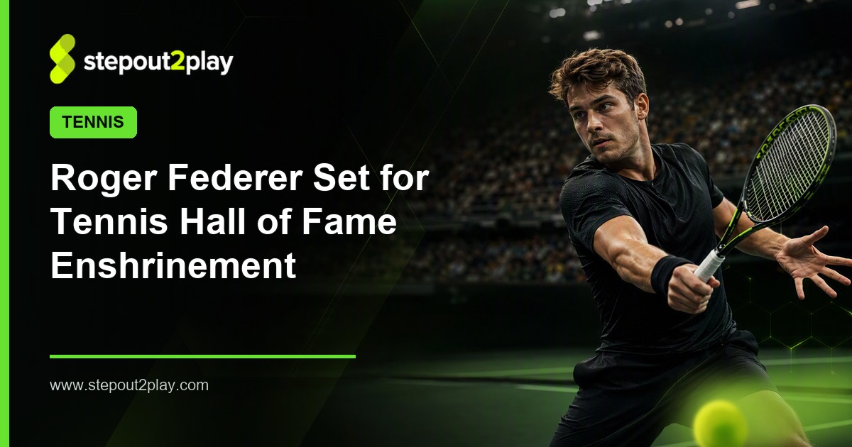 International Tennis Hall of Fame and Roger Federer in Tennis action