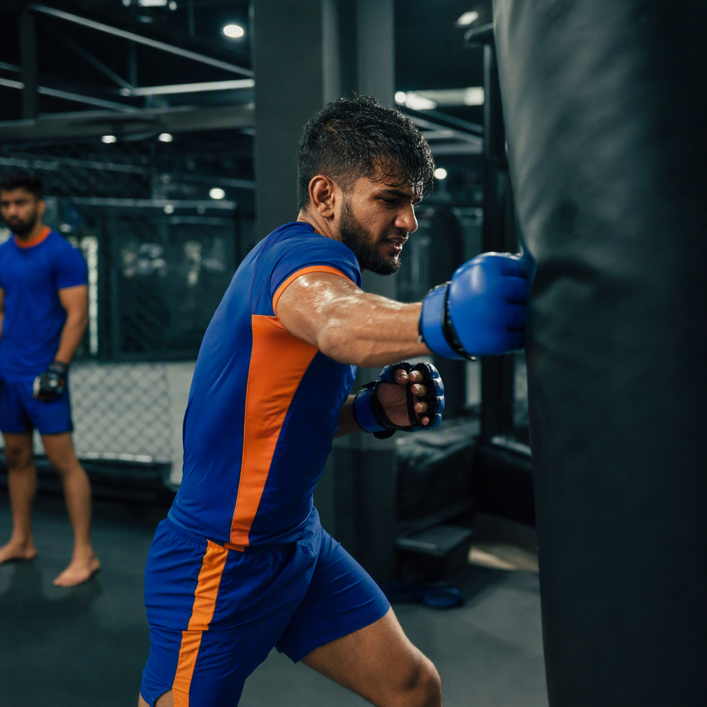 Owais Yaqoob and Delyan Georgiev in MMA action