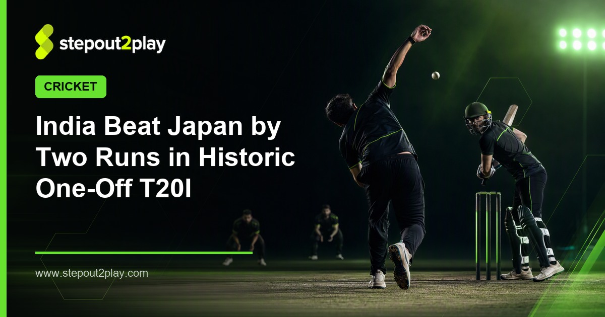India Cricket Team and Japan Cricket Team in Cricket action