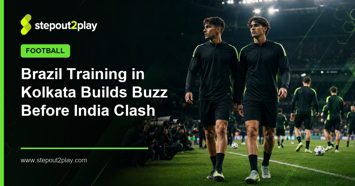 Brazil national football team and India national football team in Football action