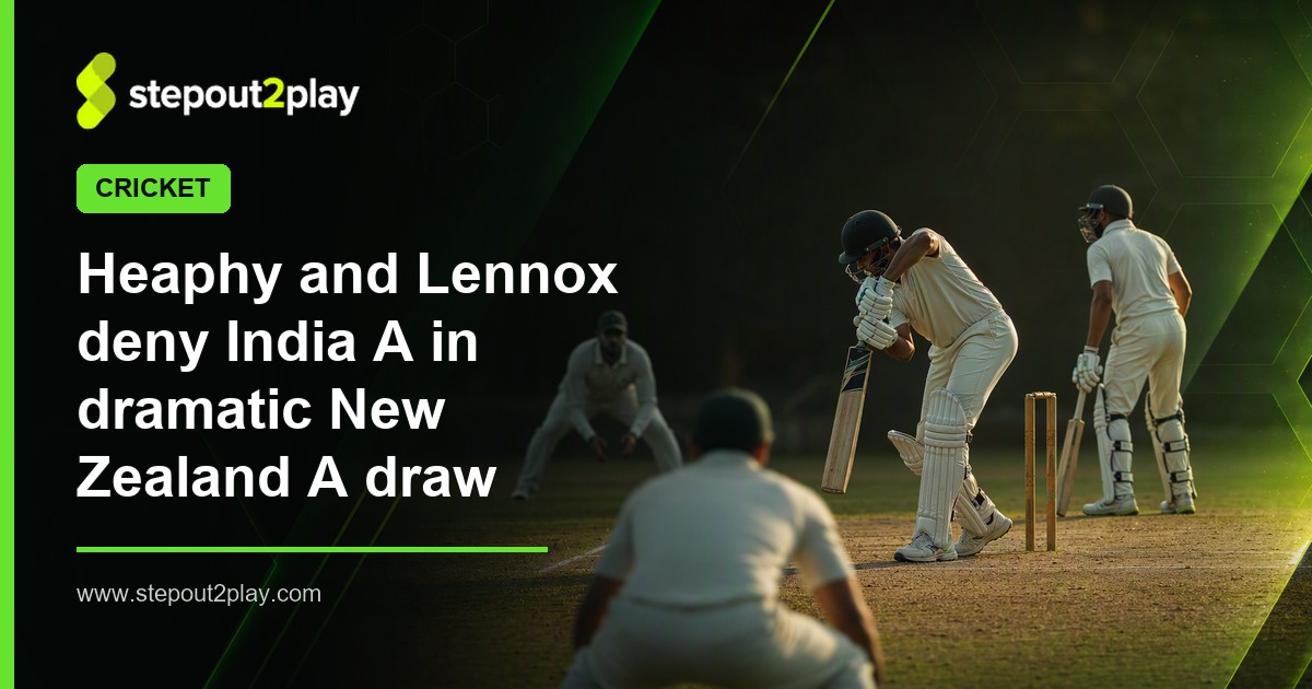 India A and New Zealand A in Cricket action