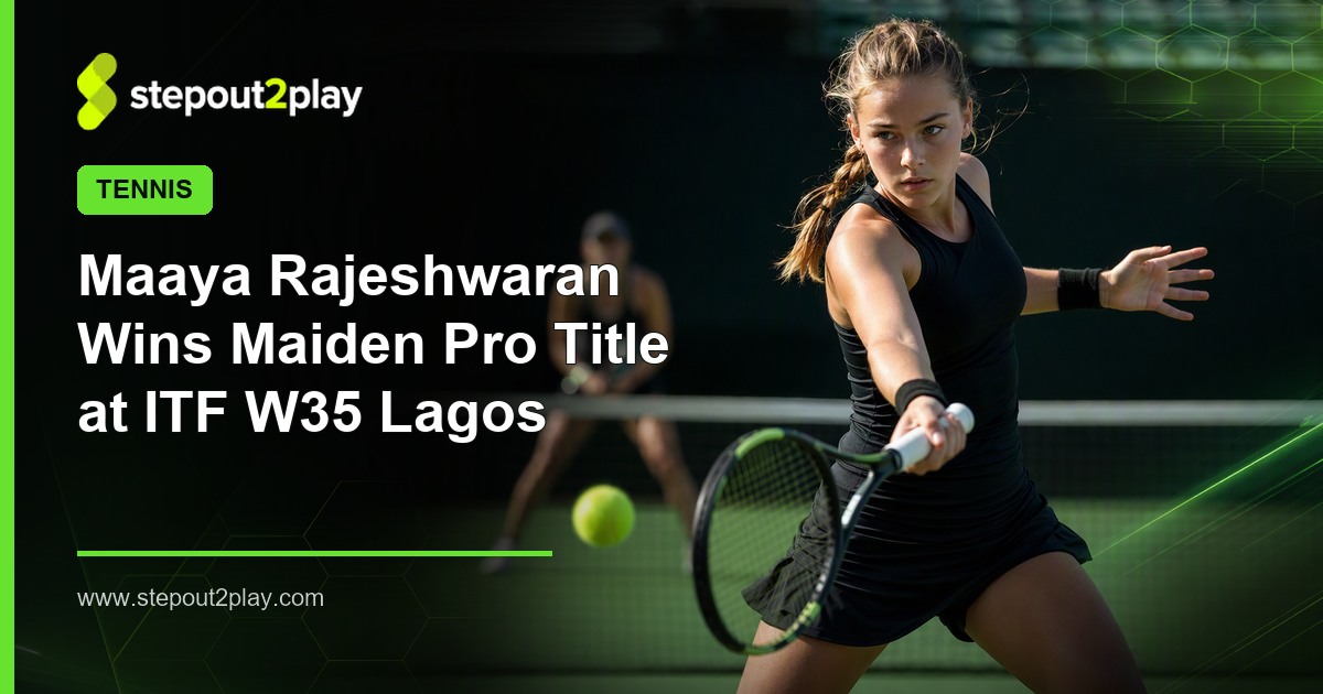 ITF W35 Lagos and Maaya Rajeshwaran in Tennis action